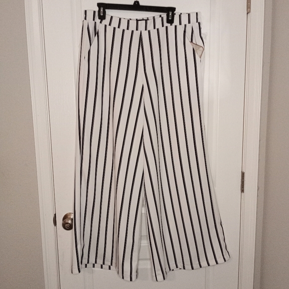 Wide Leg Dress Pants Palazzos with Stretch Waistband Sz. 3X - Picture 1 of 10